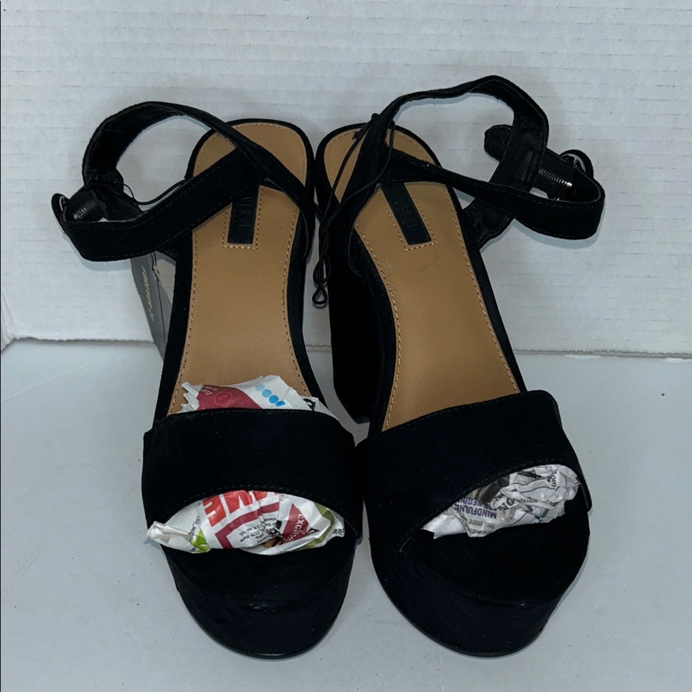 Forever 21 Black Strappy Heels